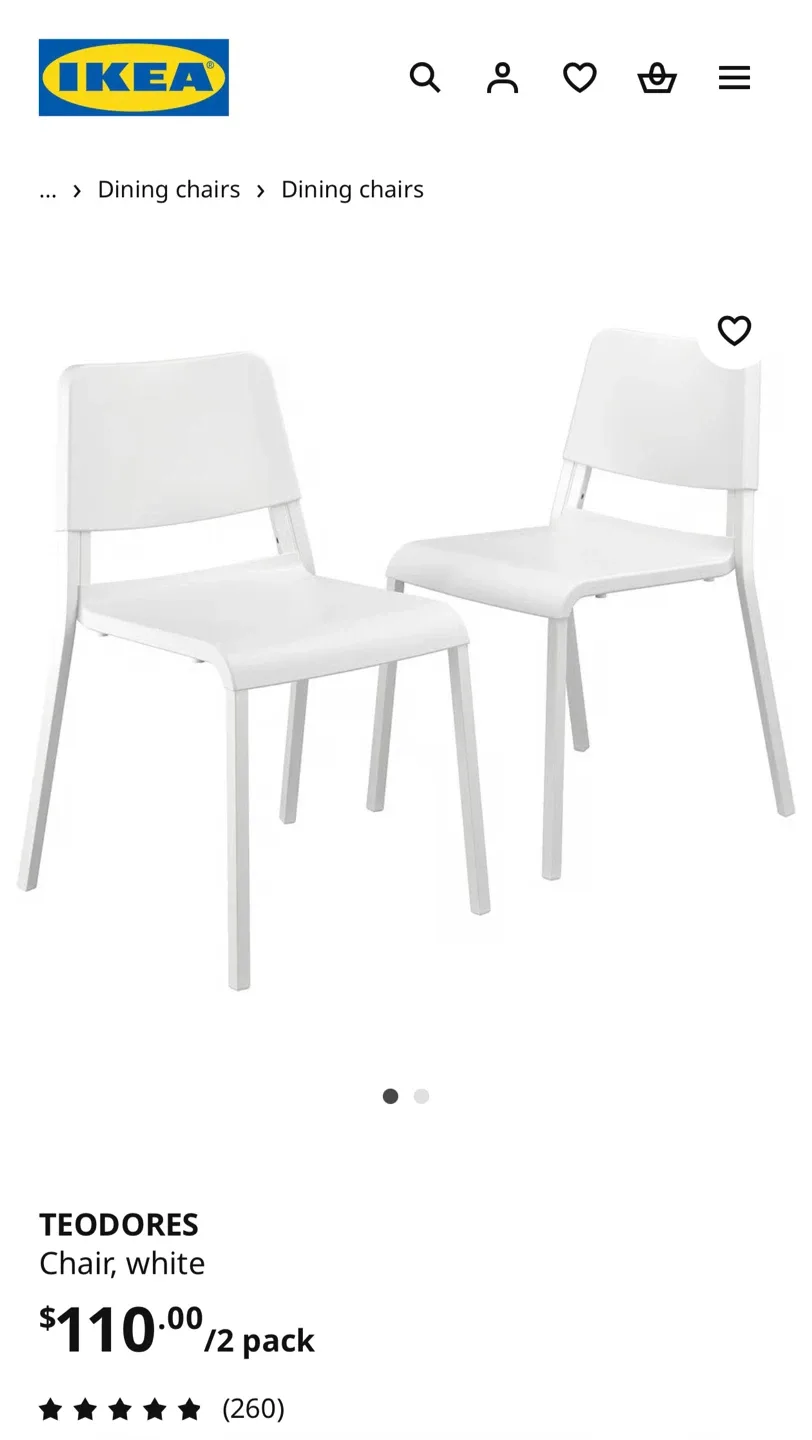 IKEA TEODORES Chair - White