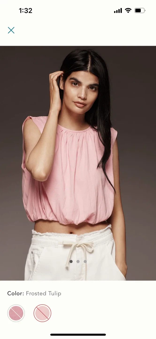 BNWT Anthropologie Crop Bubble Hem Top S