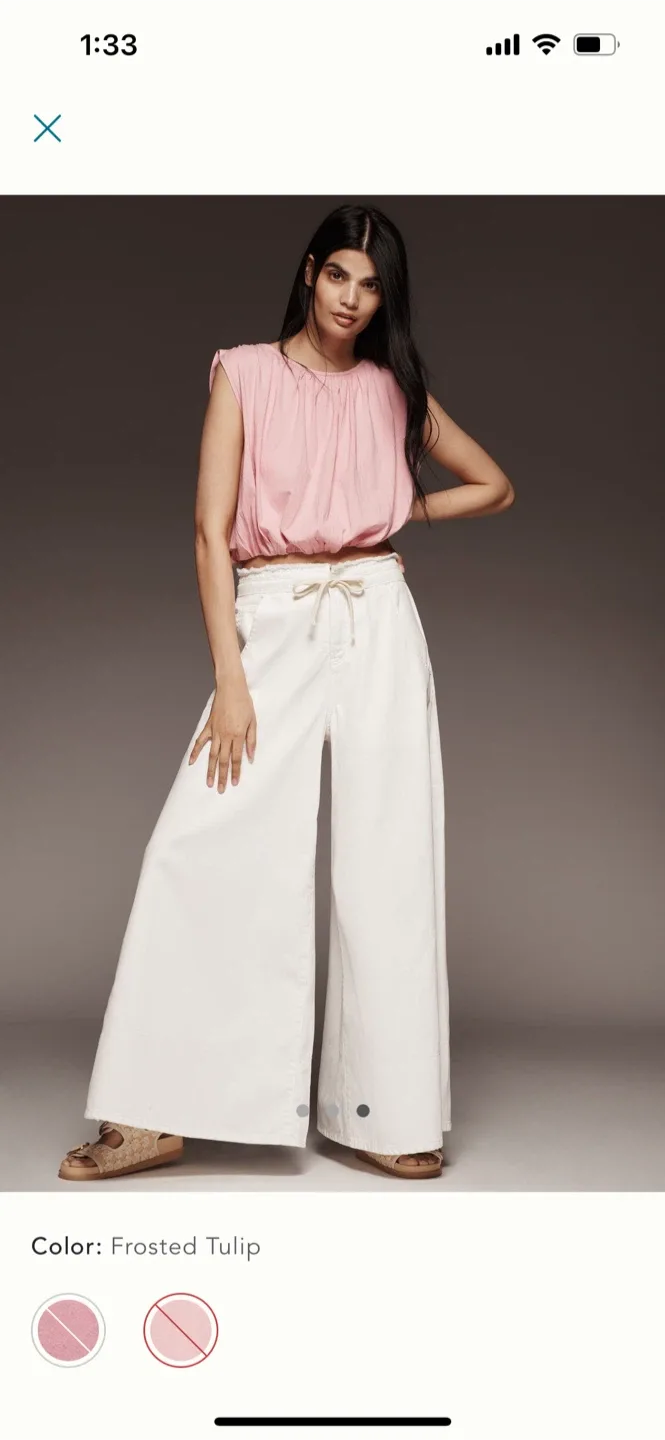 BNWT Anthropologie Crop Bubble Hem Top S image indicator(3)