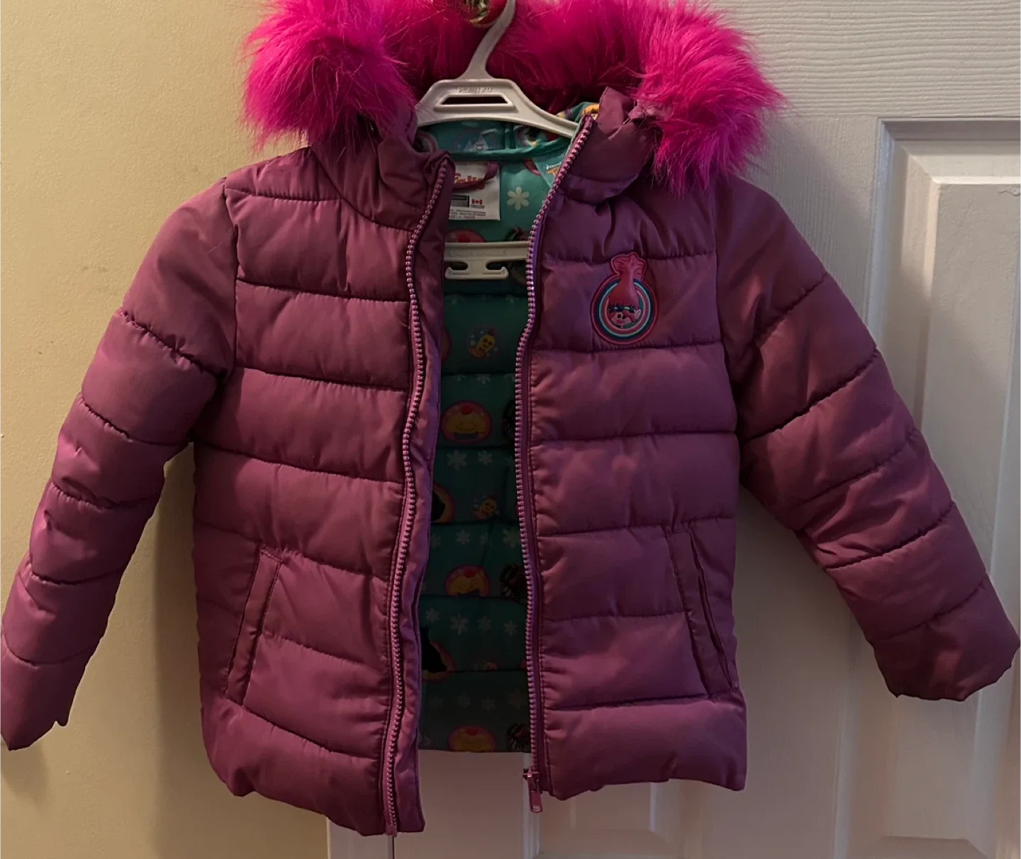 Trolls Kids' Puffer Winter Jacket - Size 5