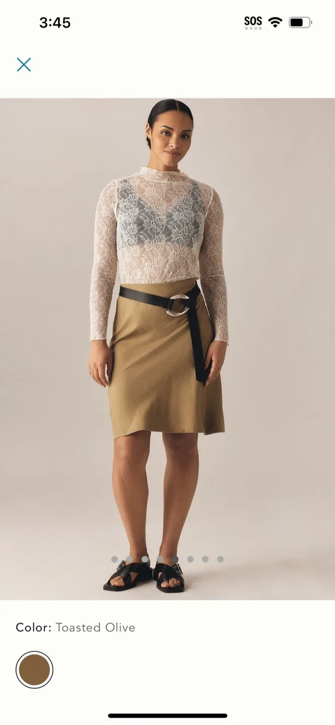 BNWT Anthropologie Tilda Linen Knee Slip Dress S