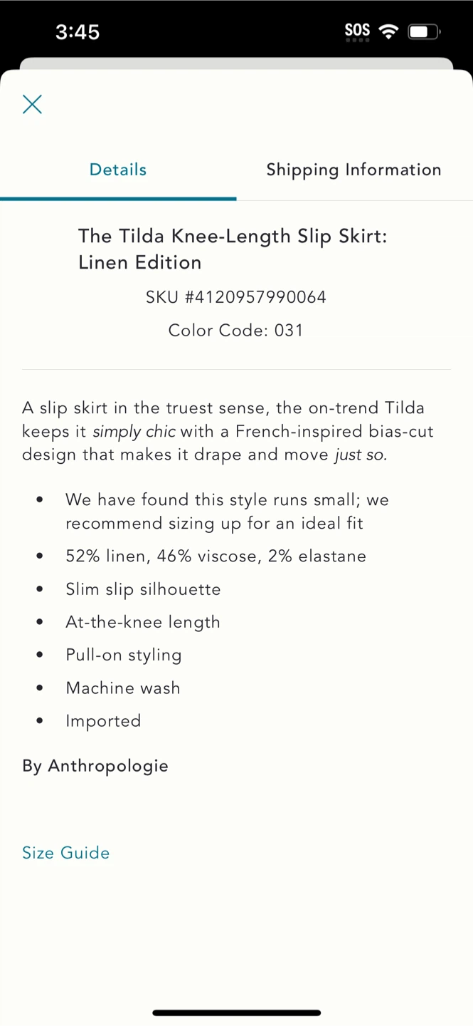 BNWT Anthropologie Tilda Linen Knee Slip Dress S - photo 5