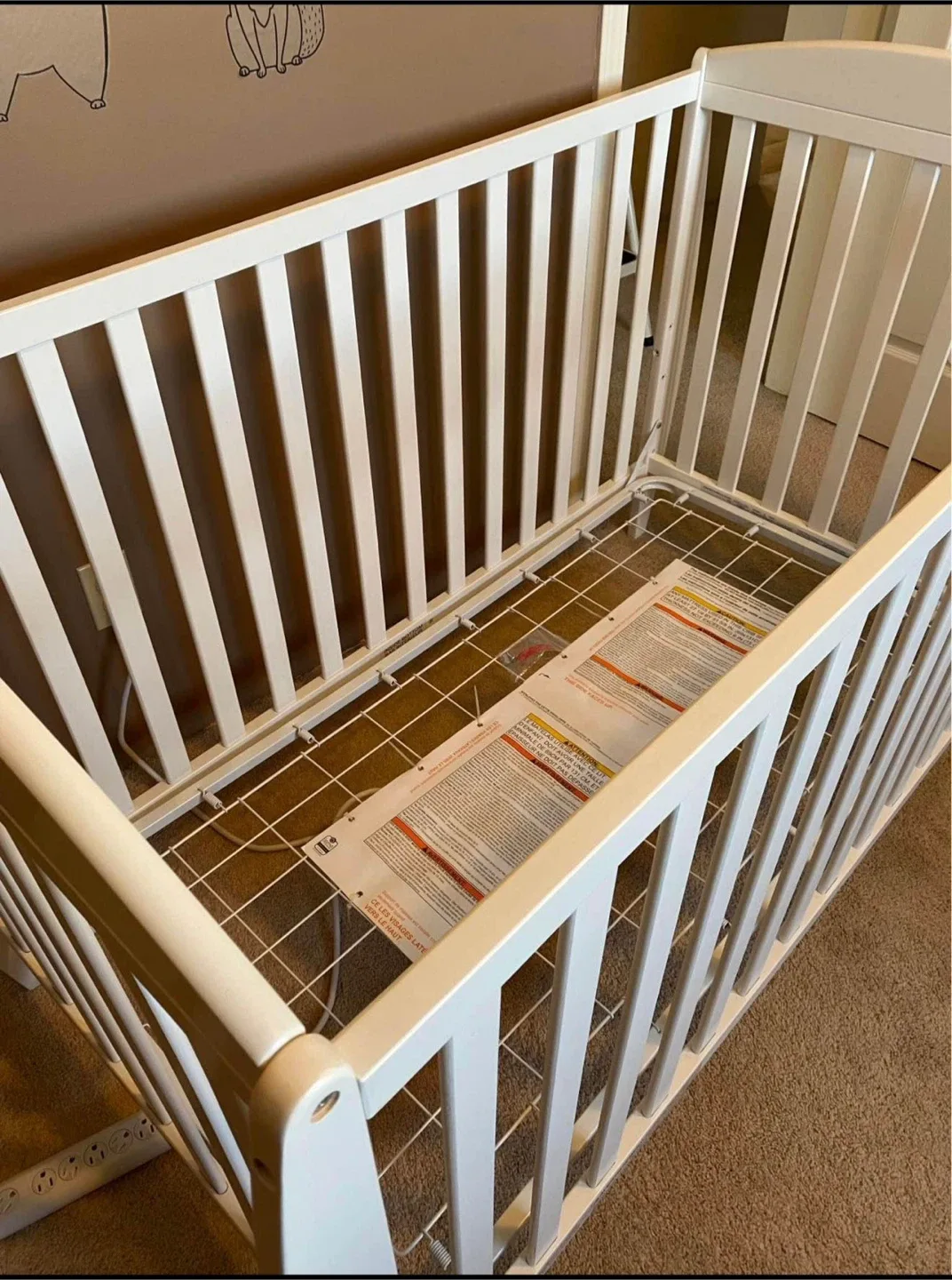 White crib with Organic two Crib Mattress image indicator(2)