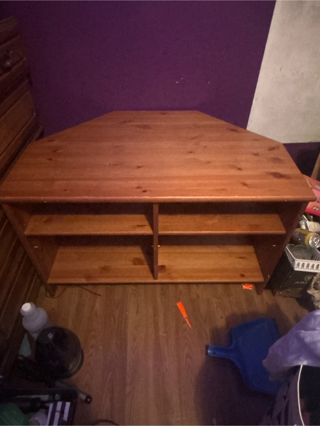 Wooden Corner TV Stand