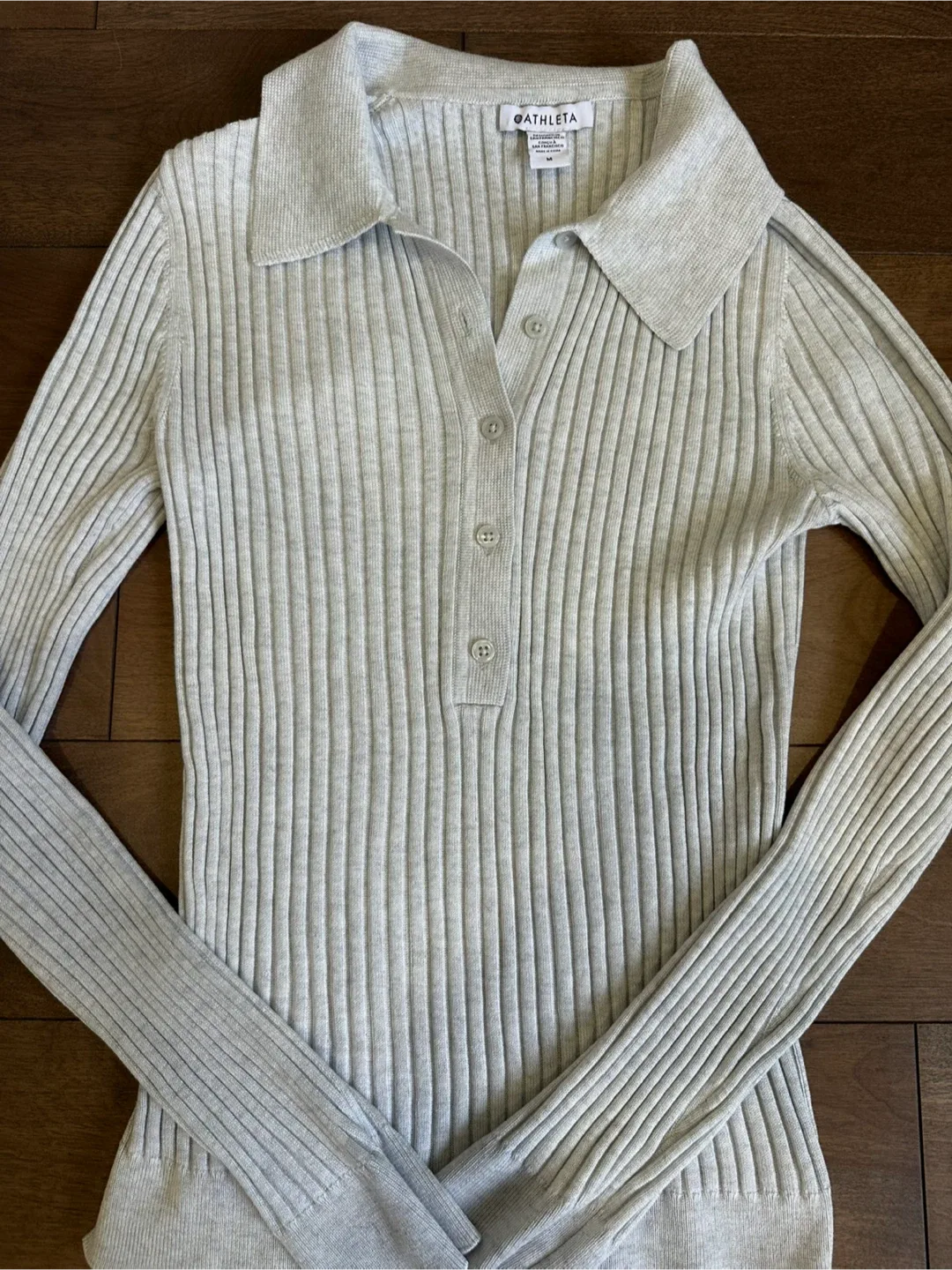 Athleta Ribbed Polo Top - Size M