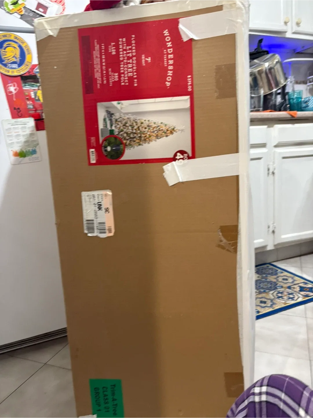 Wondershop 7ft Flocked Douglas Fir Lit Tree - New in Box! image indicator(8)