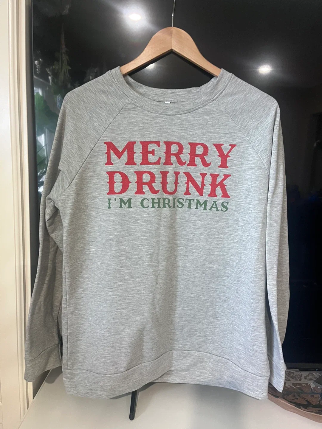 Grey 'Merry Drunk I'm Christmas' Sweatshirt