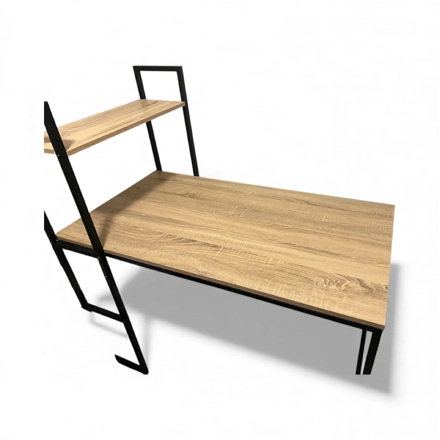 Wood and Metal Desk with Shelf