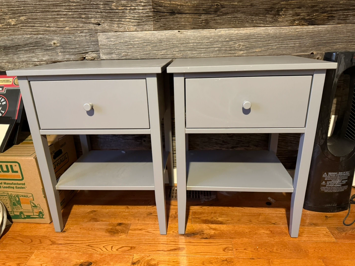 Grey Bedside Tables - Pair