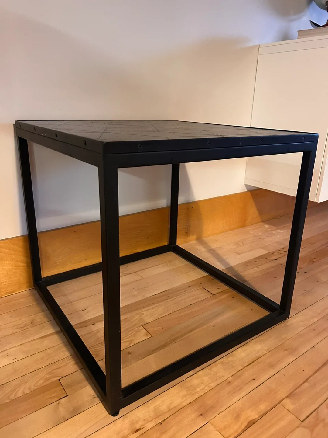 CB2 Black Metal Frame Side Table