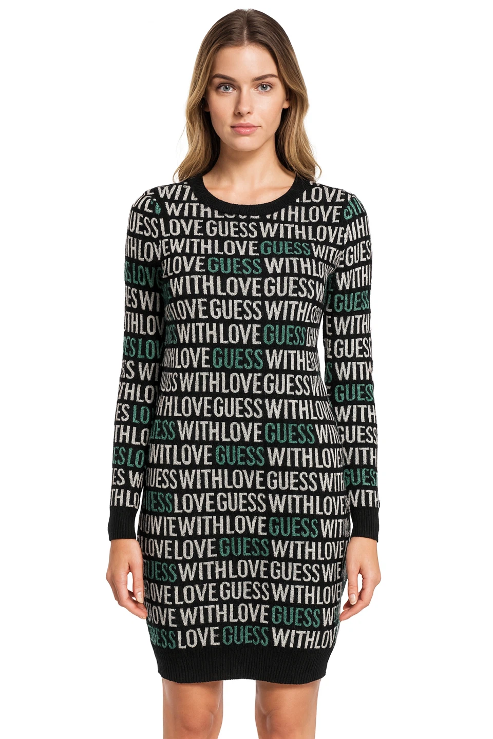 Guess Logo Knit Sweater Dress Women’s Size 16 – Like New