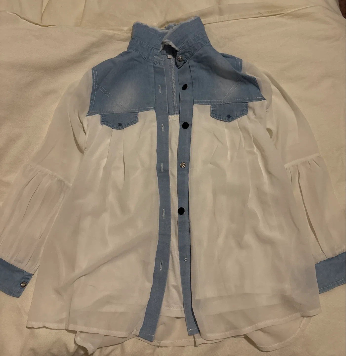 White & Denim Blouse