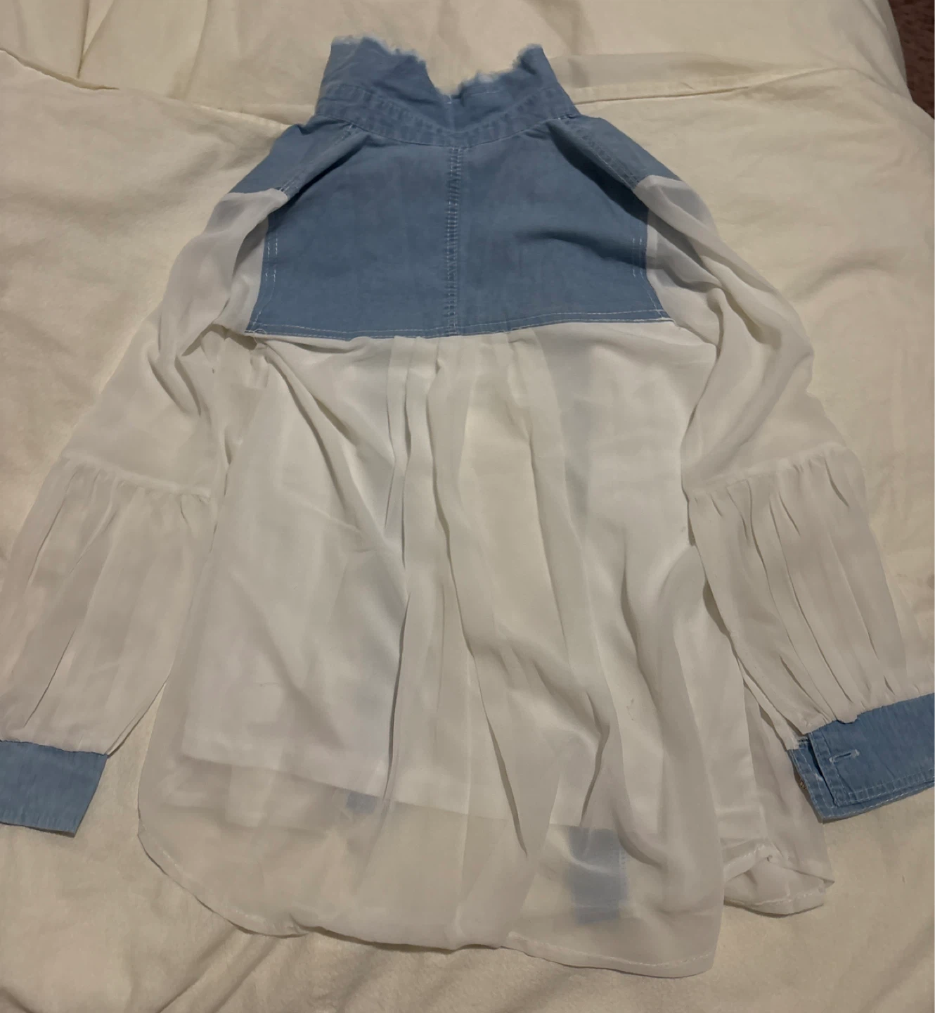 White & Denim Blouse - photo 2