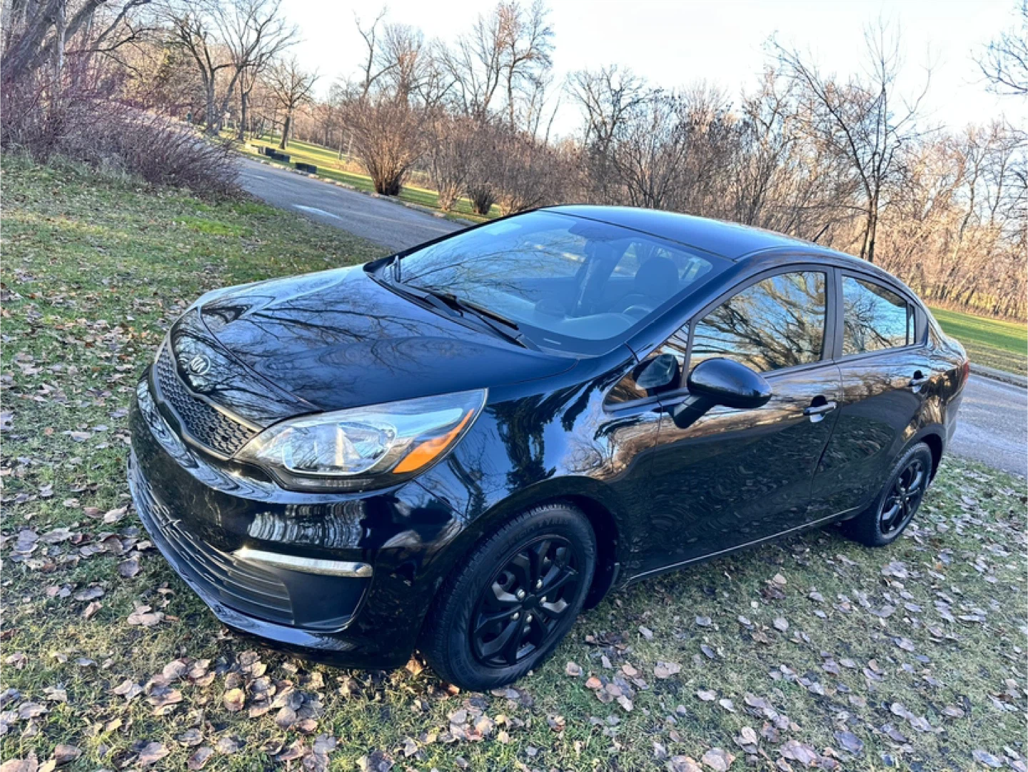 Black Kia Rio Sedan