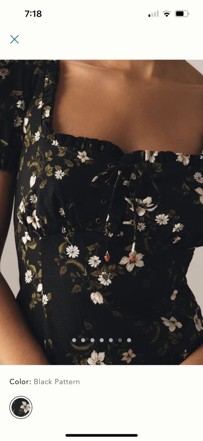 BNWT Anthropologie Maeve Linen Sweetheart Dress M image indicator(2)