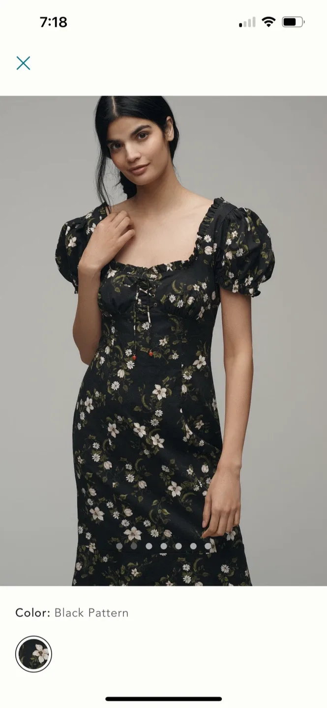 BNWT Anthropologie Maeve Linen Sweetheart Dress M image indicator(4)