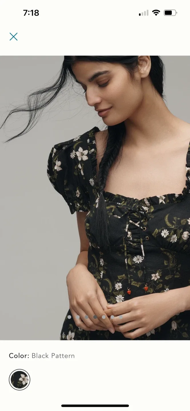 BNWT Anthropologie Maeve Linen Sweetheart Dress M image indicator(6)