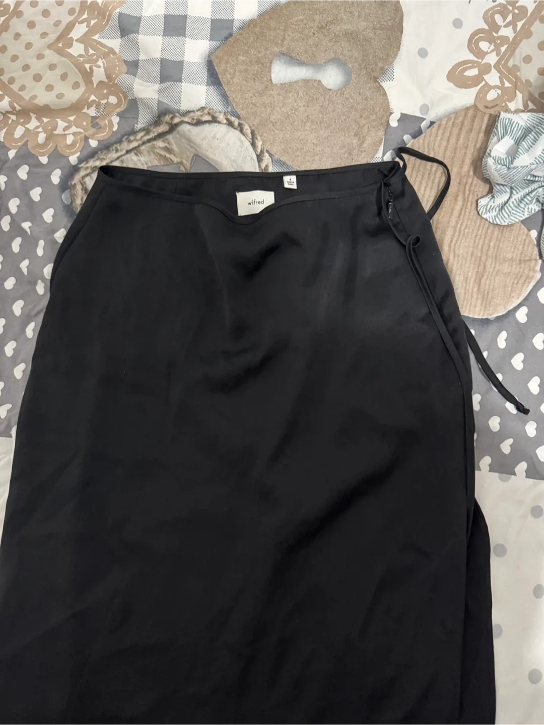 Wilfred Black Satin Skirt- Maxi Style