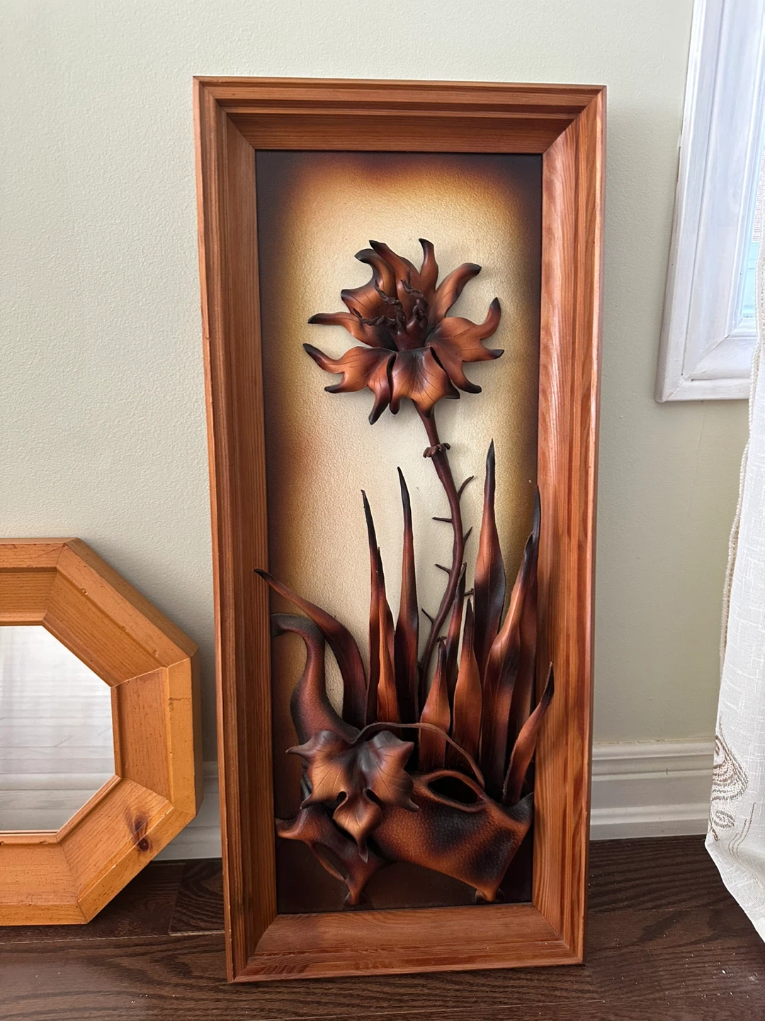 Vintage Wood Mirror and Frame - photo 3