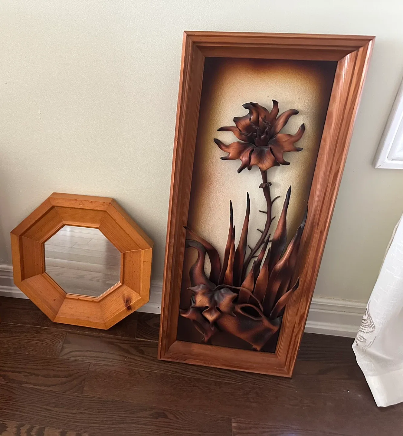 Vintage Wood Mirror and Frame