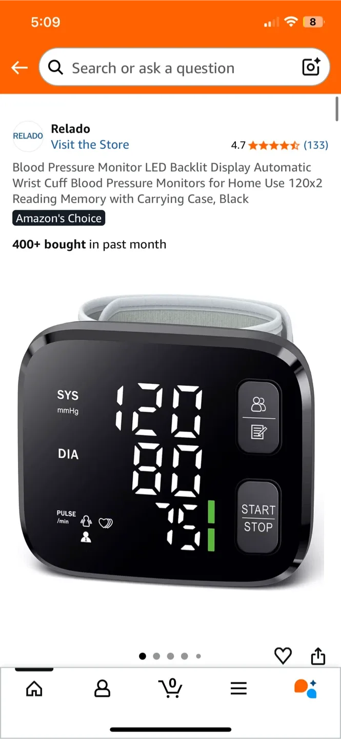 NEW! Relado Wrist Blood Pressure Monitor W1101L - New