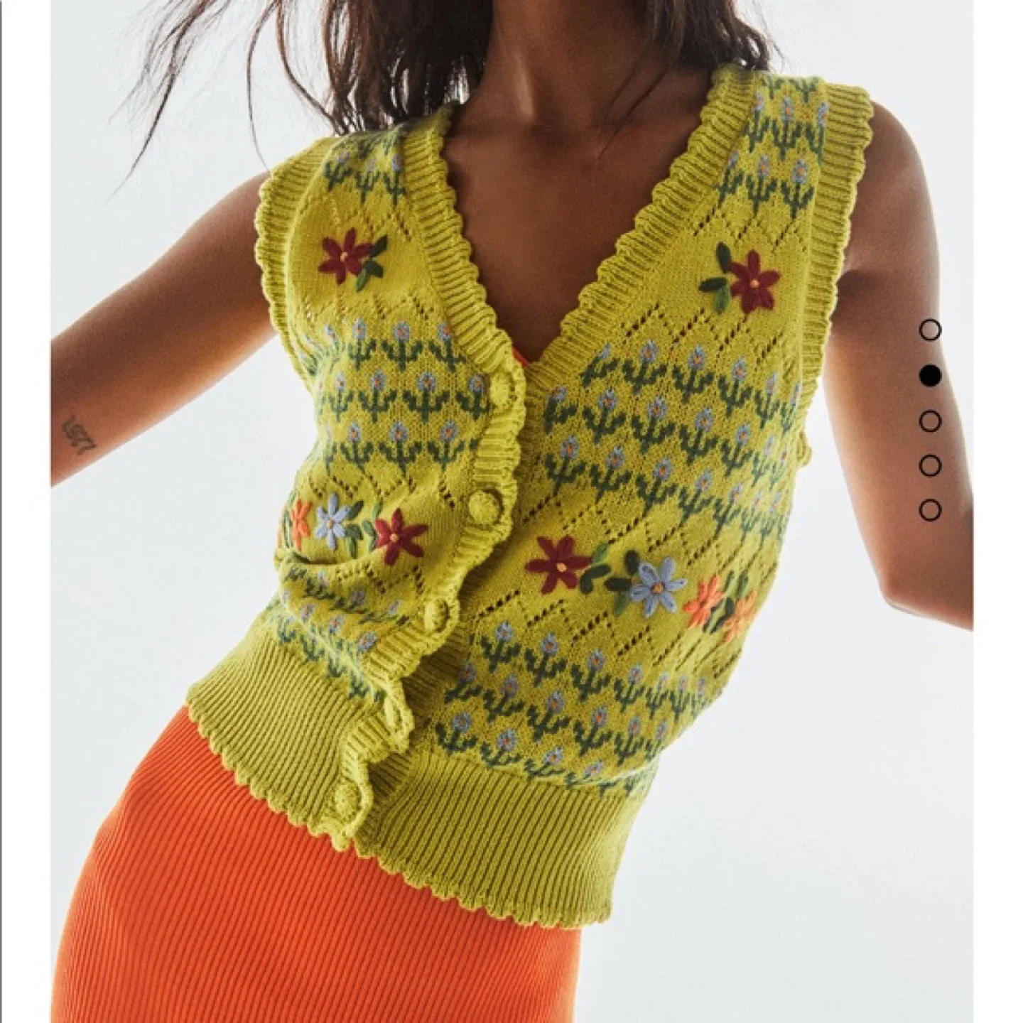 New Zara Knit Floral Vest - Size S