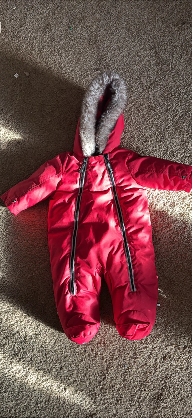 Red Padded Snowsuit with Hood
