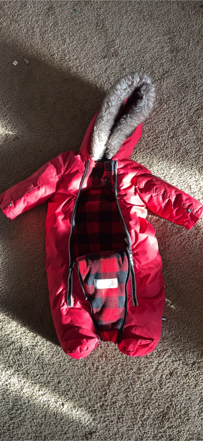 Red Padded Snowsuit with Hood - photo 2