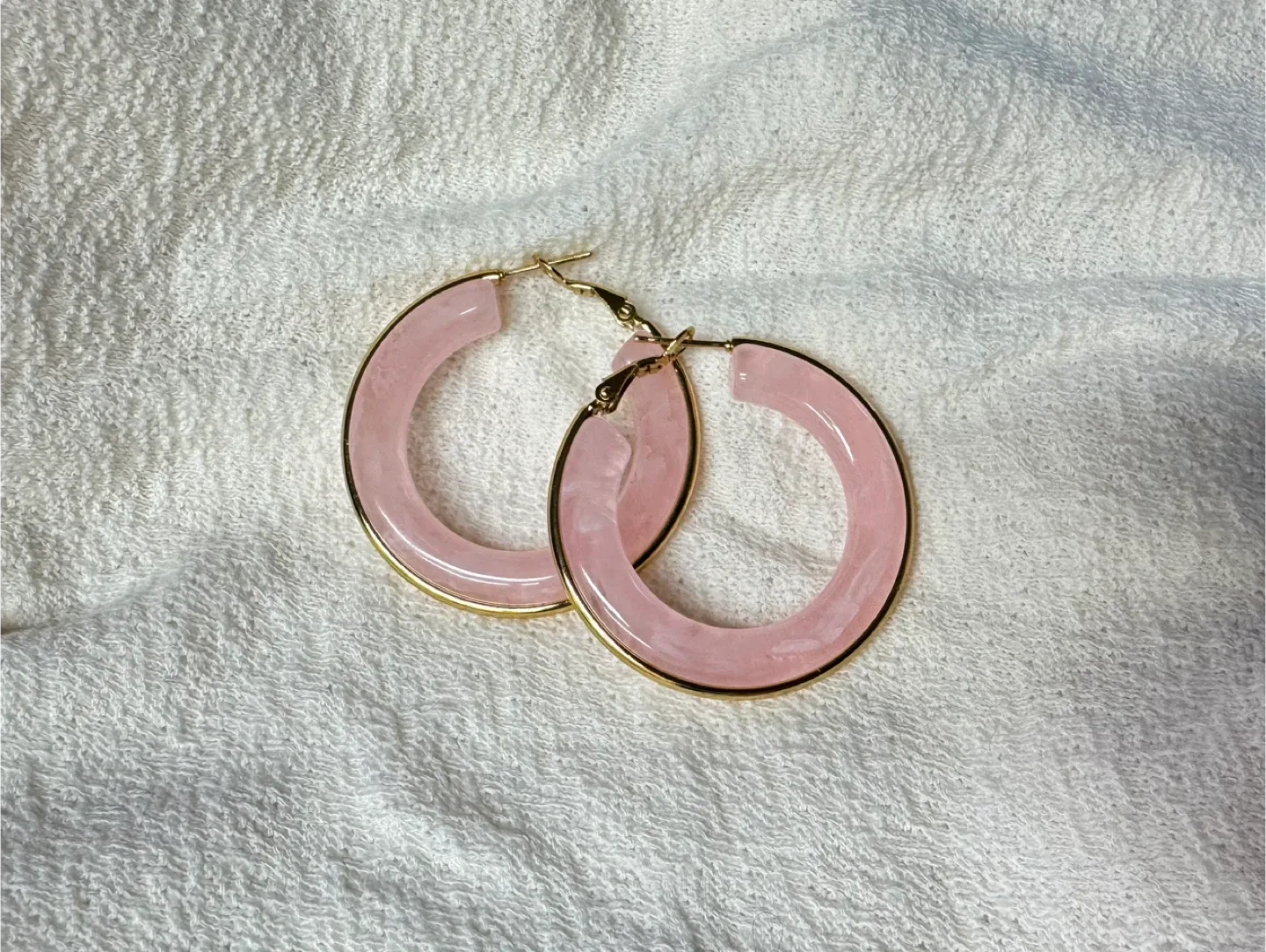New - Pink Hoop Earrings