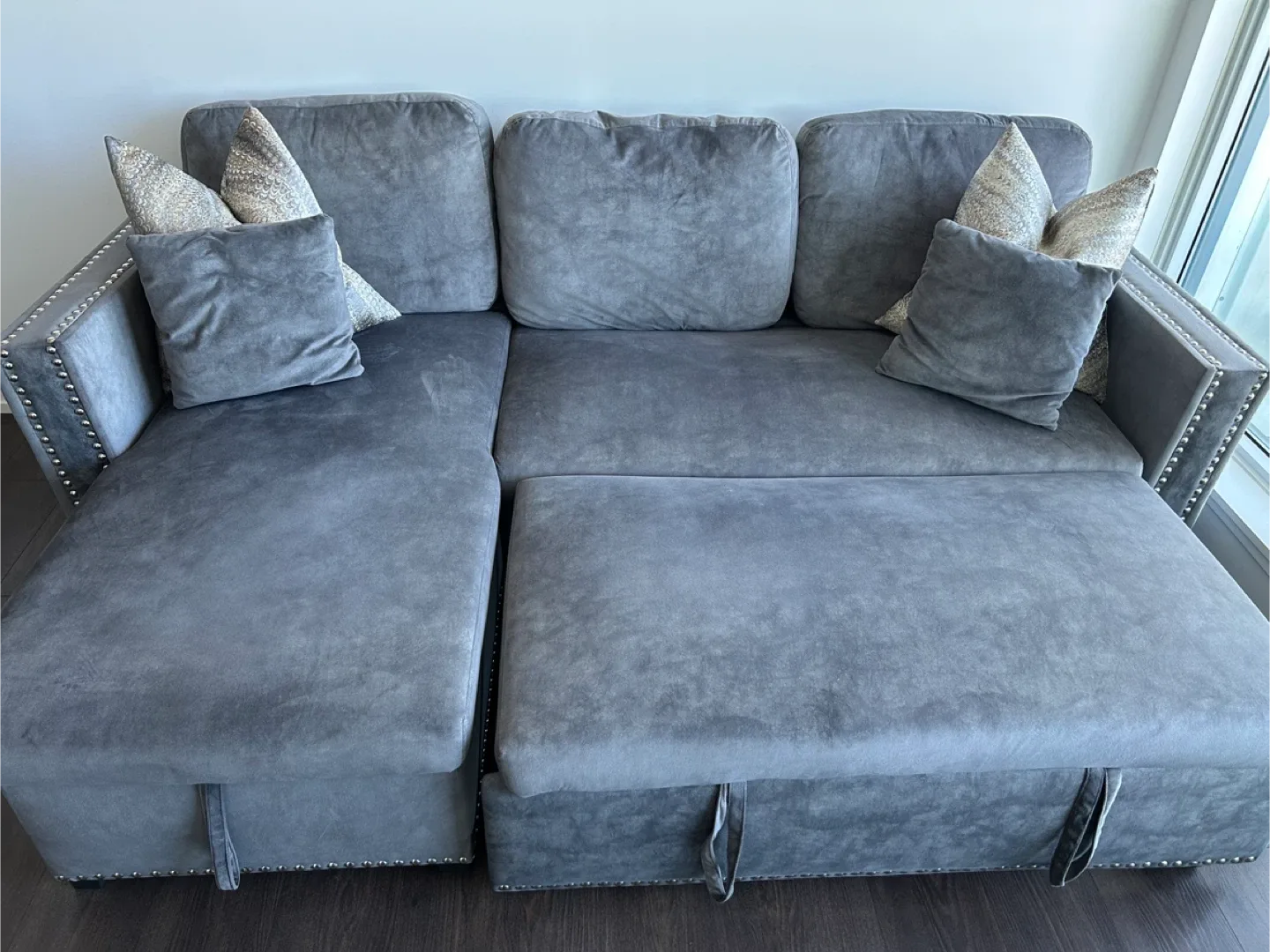Grey Sectional Sofa with Storage image indicator(2)