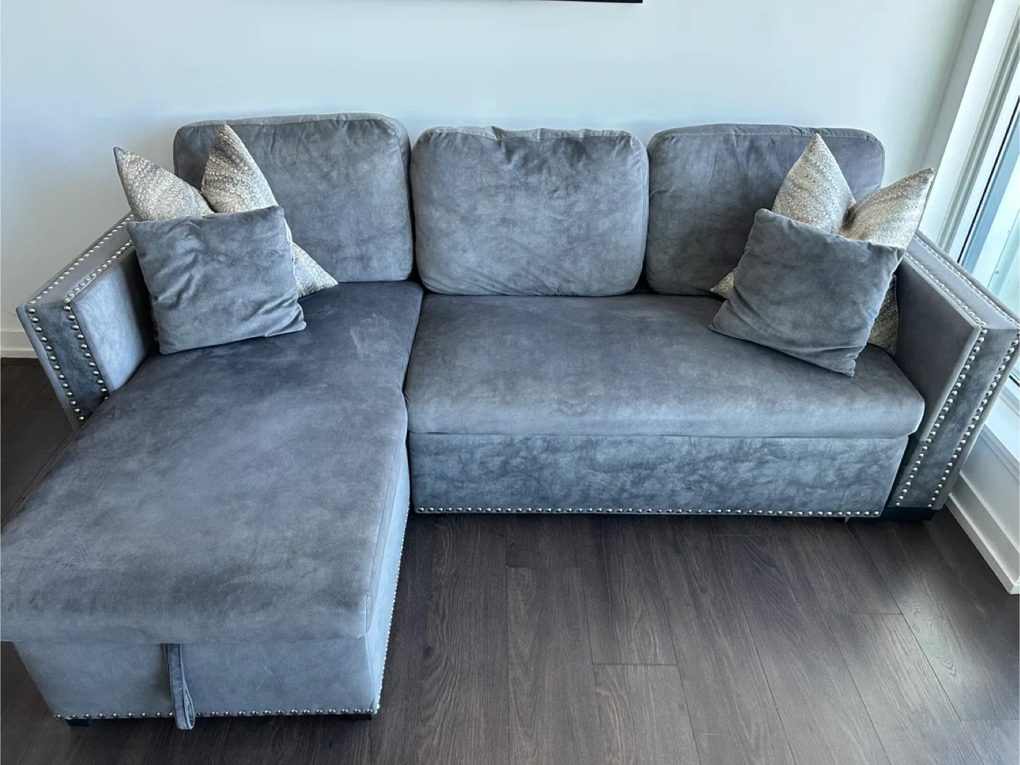 Grey Sectional Sofa with Storage