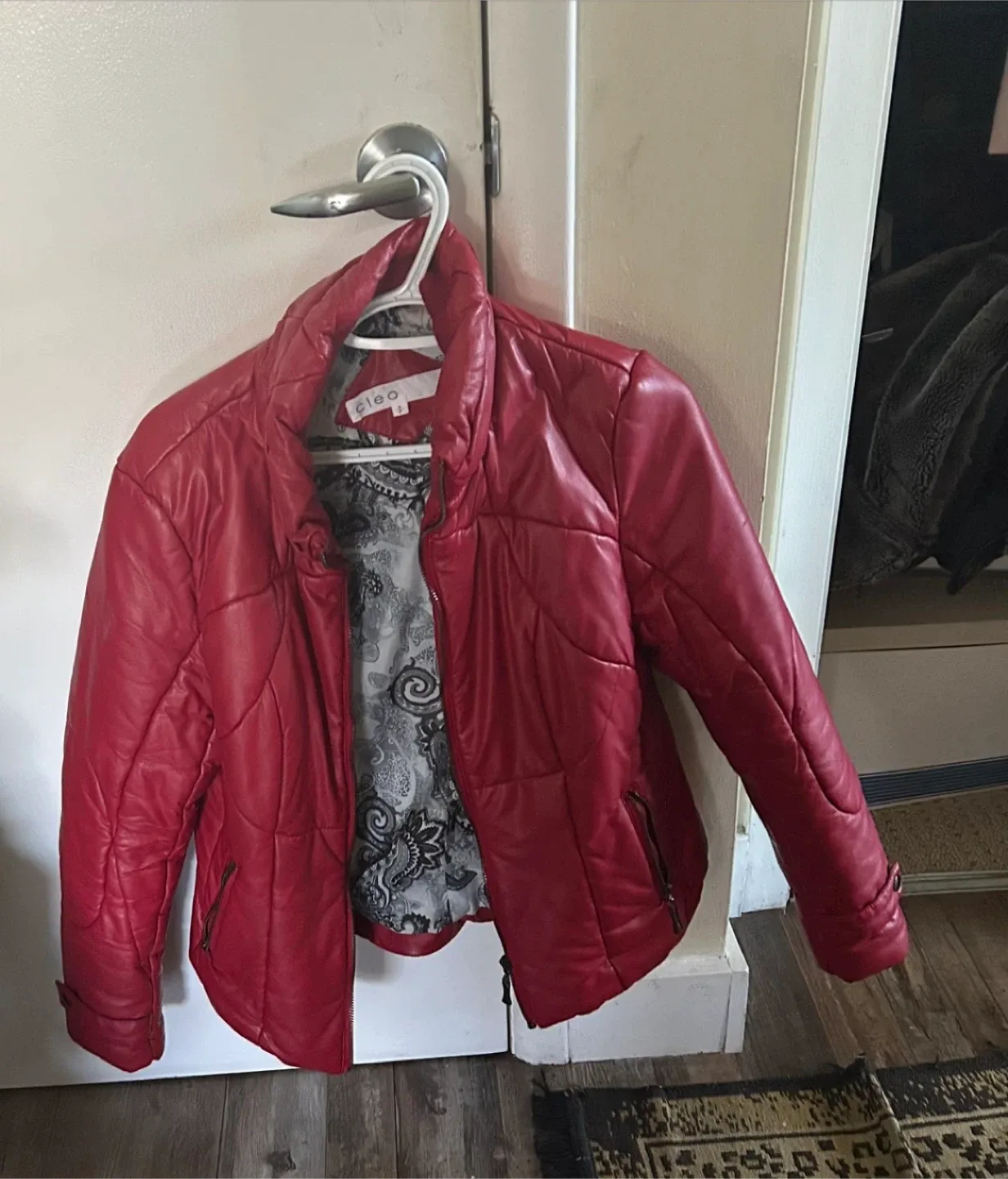 Cleo Red Puffer Jacket - Size small