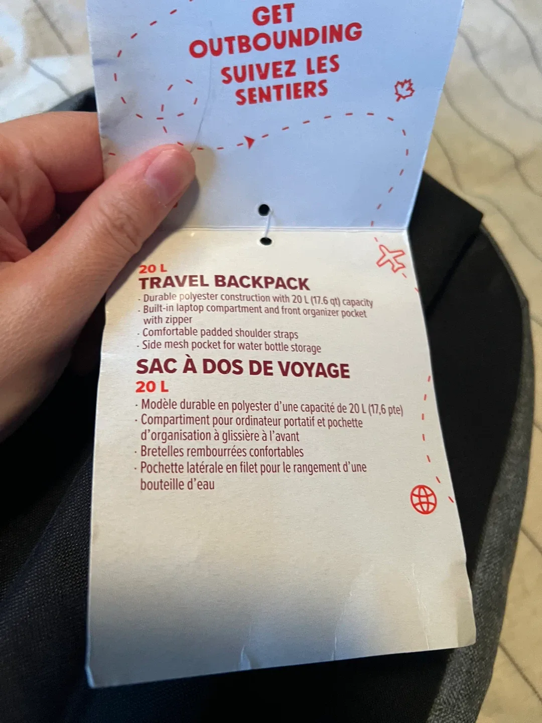 NEW Outbound 20L Travel Backpack - Grey & Black image indicator(3)