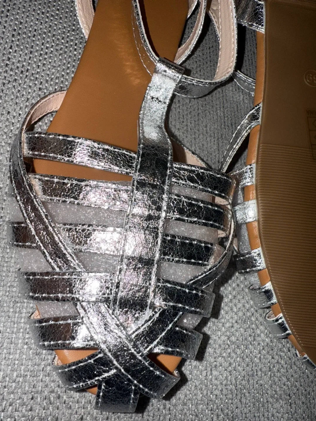 Silver Strappy Sandals - Size 39 image indicator(2)