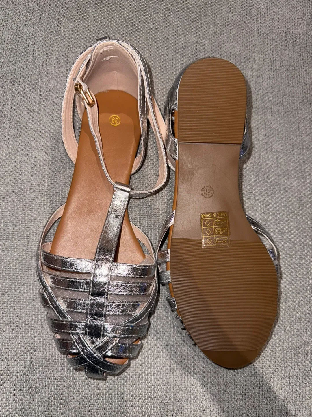 Silver Strappy Sandals - Size 39 image indicator(3)