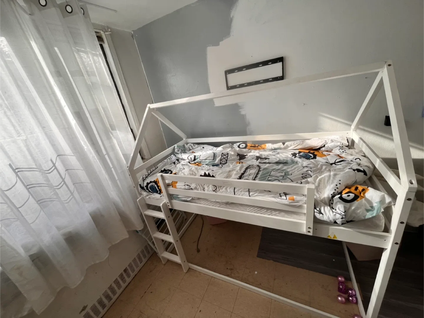 White Kids Playhouse Bed Frame