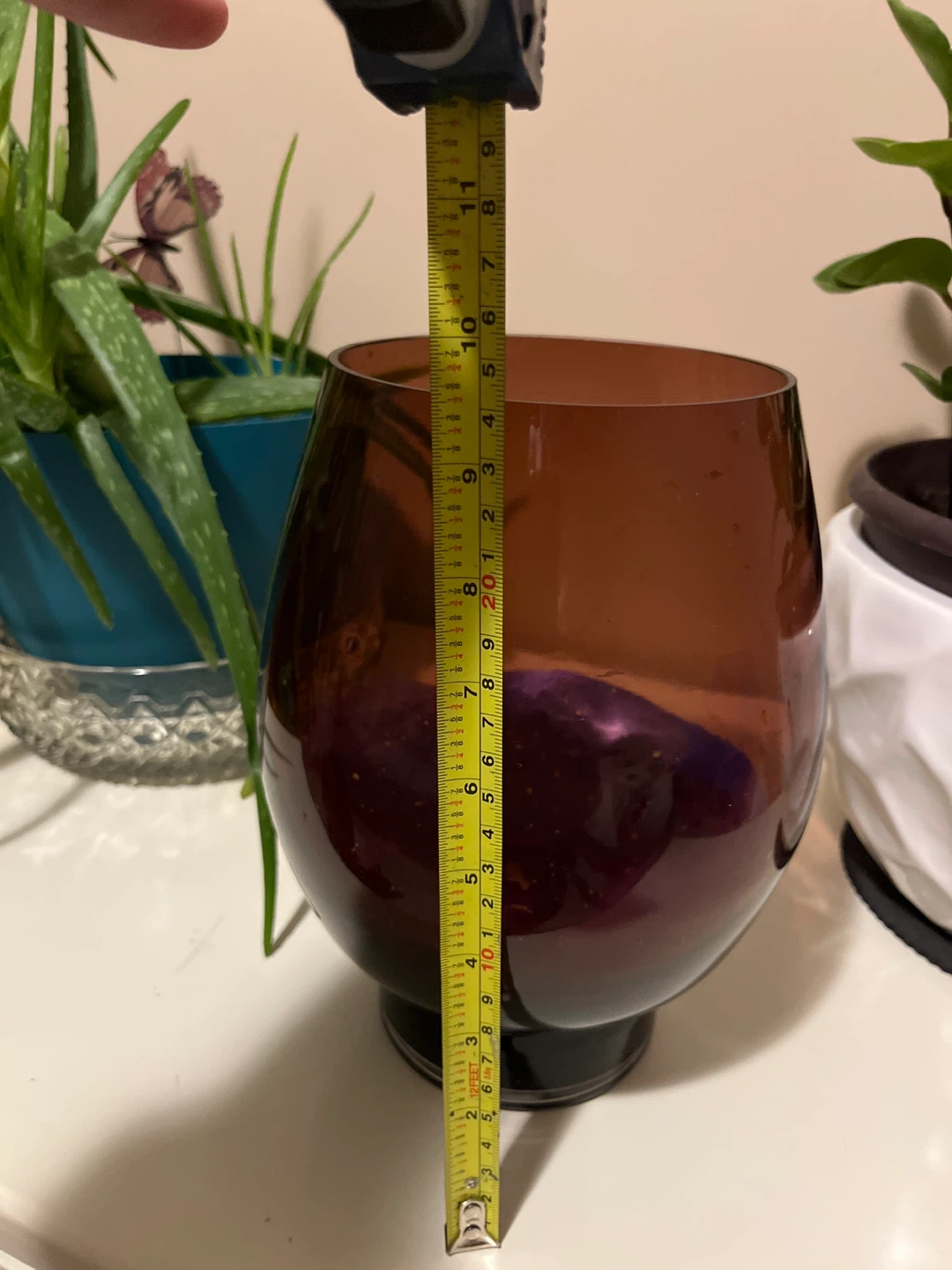 Burgundy Glass Vase - Home Decor - photo 3