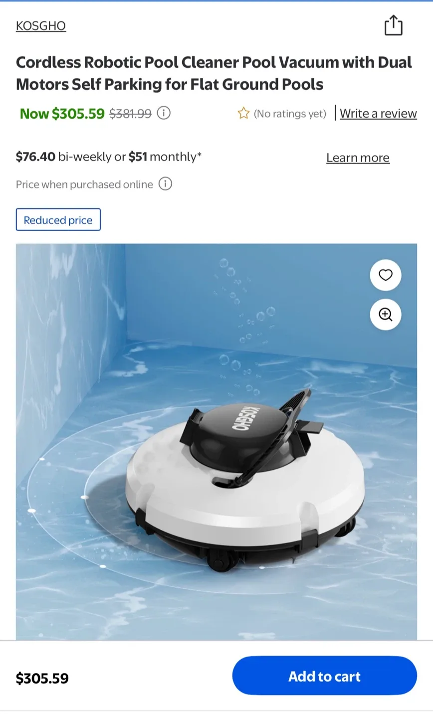 KOSGHO Cordless Robotic Pool Cleaner Vacuum - Like New! image indicator(2)