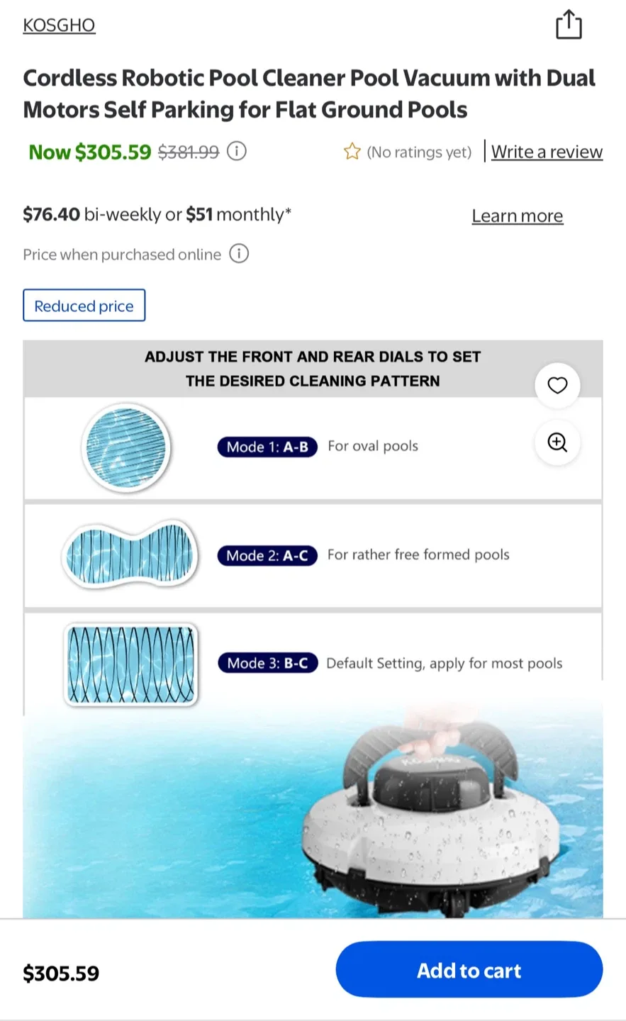 KOSGHO Cordless Robotic Pool Cleaner Vacuum - Like New! image indicator(3)