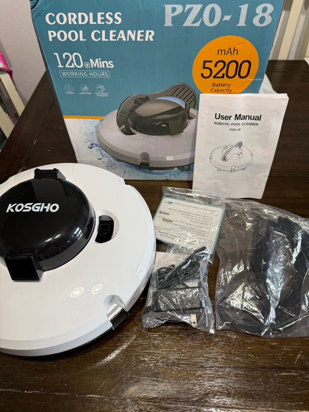 KOSGHO Cordless Robotic Pool Cleaner Vacuum - Like New! image indicator(4)