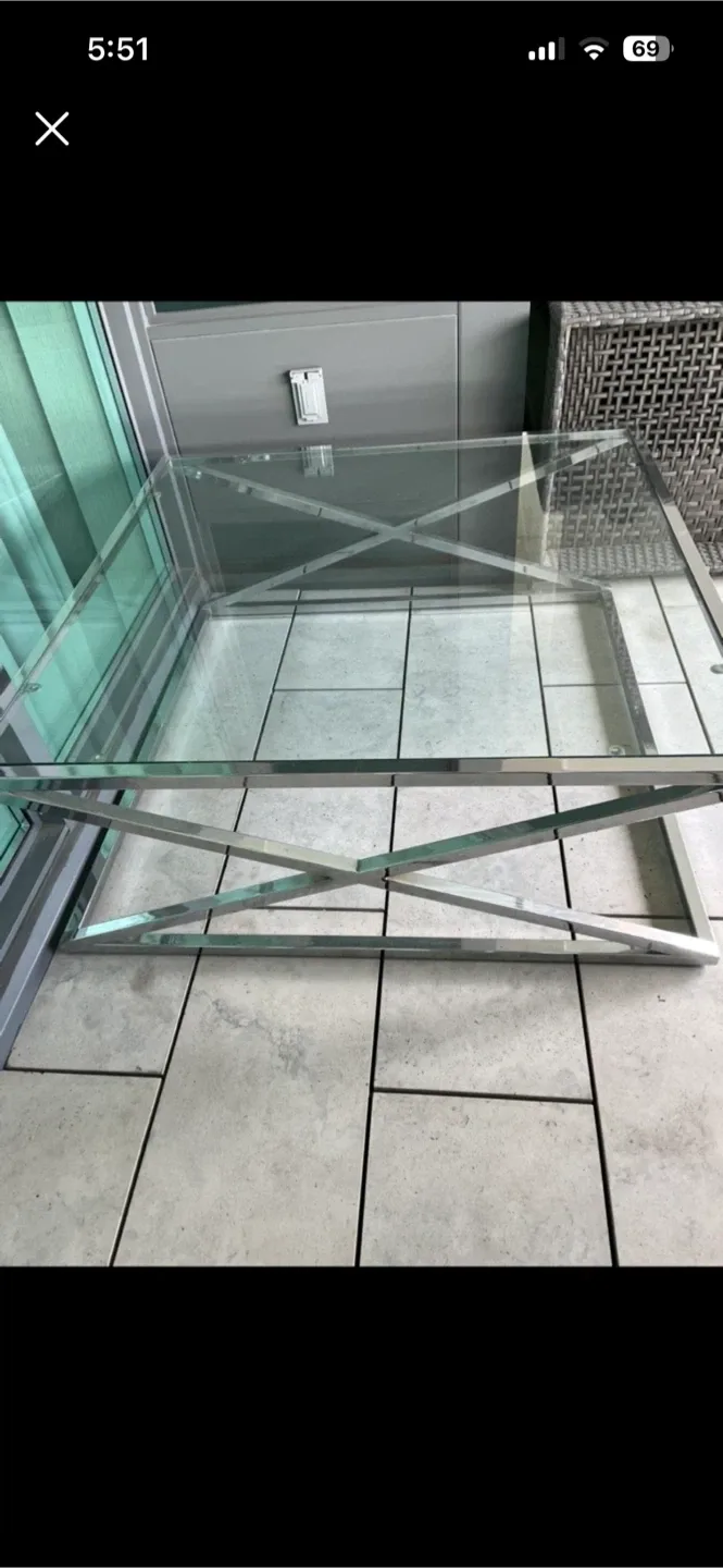 Glass Top Coffee Table with Chrome Frame