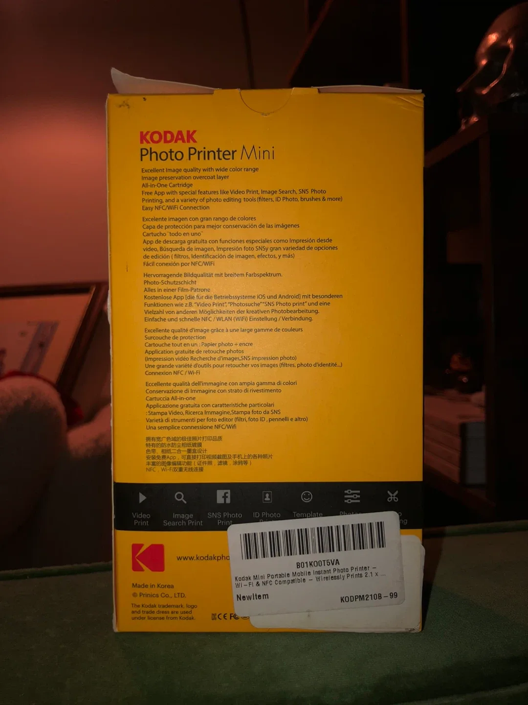 Kodak Photo Printer Mini PM-210 Black + Sticker Cartridge image indicator(3)