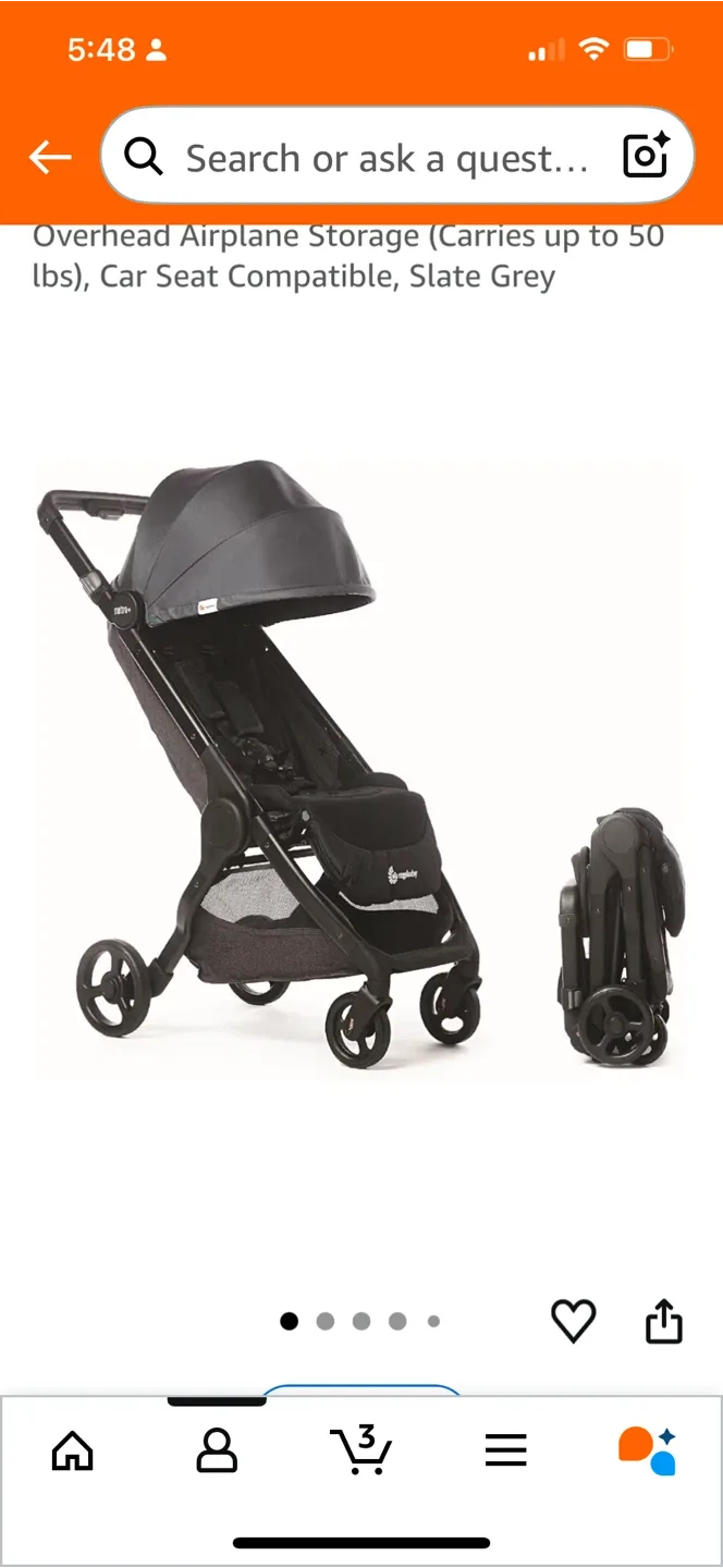 Ergobaby Metro+ Compact Stroller - Slate Grey