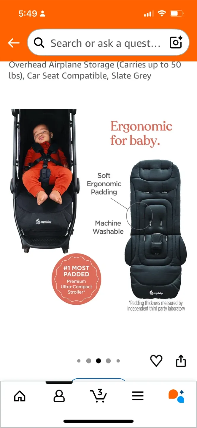 Ergobaby Metro+ Compact Stroller - Slate Grey image indicator(5)