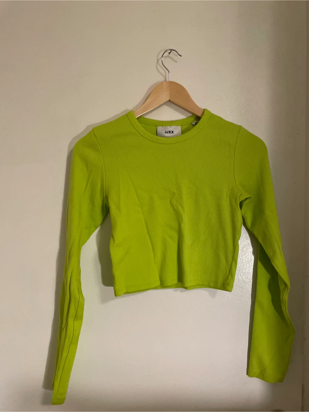 JJXX Ribbed Long Sleeve Top - Size M - Lime Green