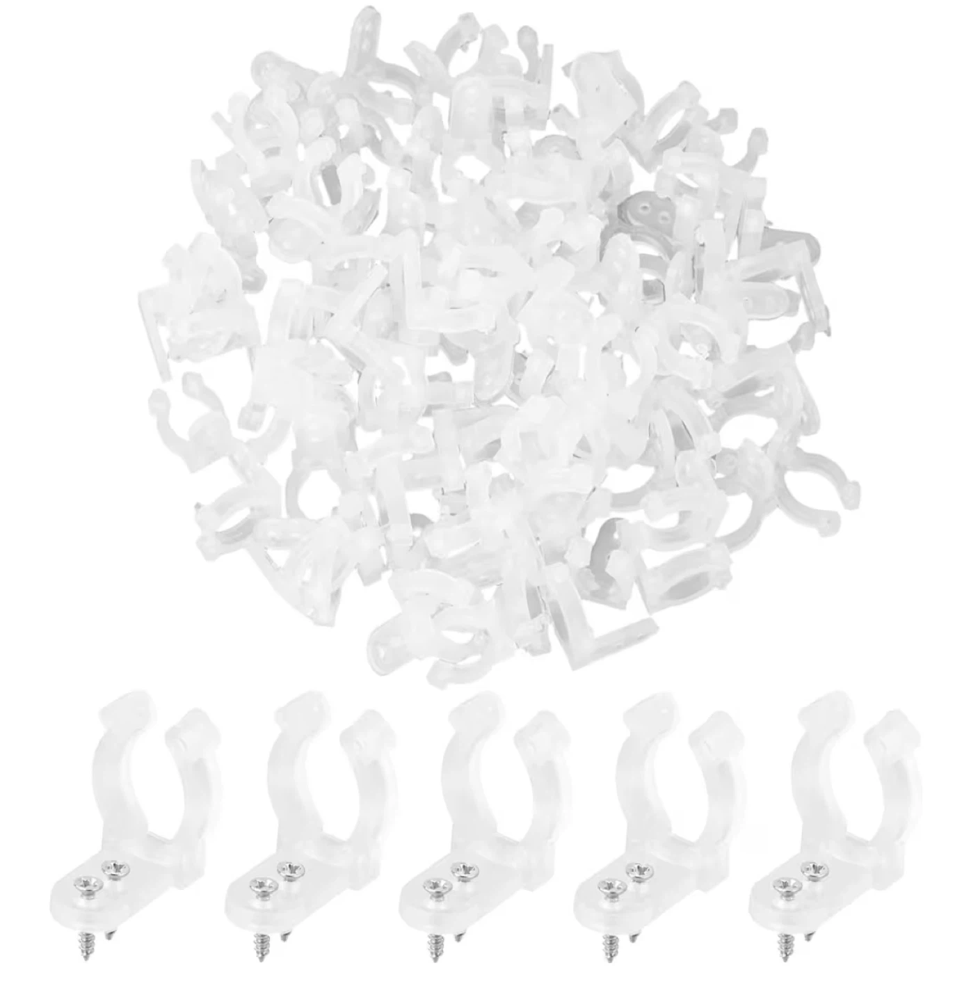 Clear Christmas Light Clips with Screws