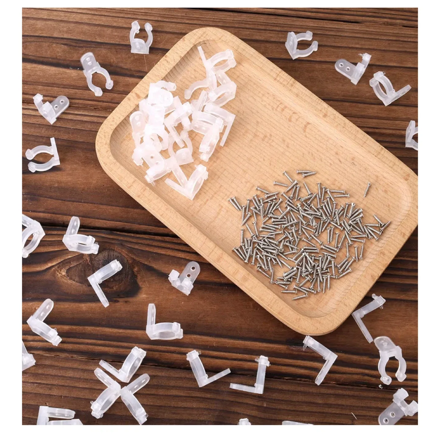 Clear Christmas Light Clips with Screws image indicator(2)