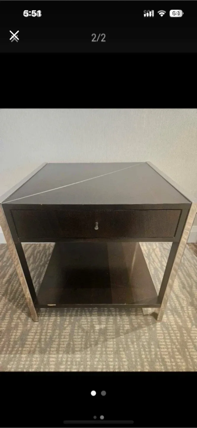 Dark Brown End Table with Drawer