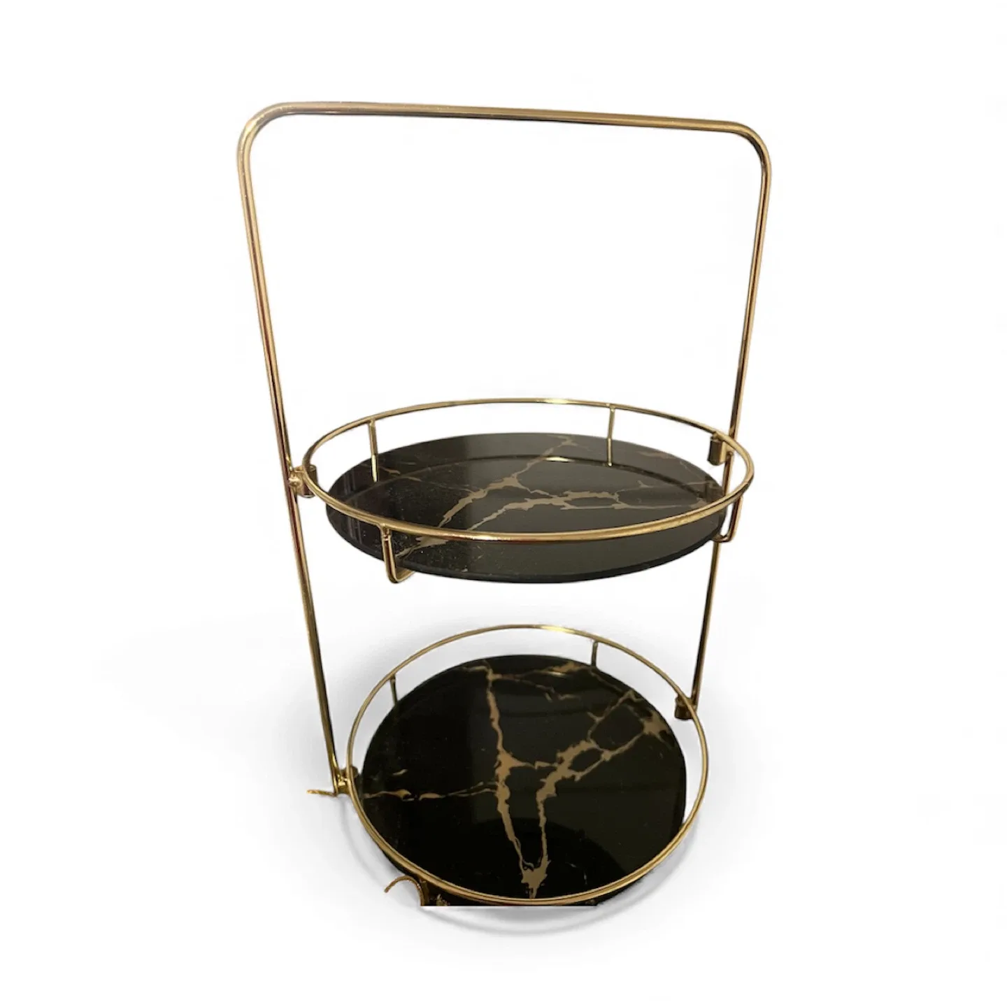 Gold & Black Marble 2-Tier make up Stand