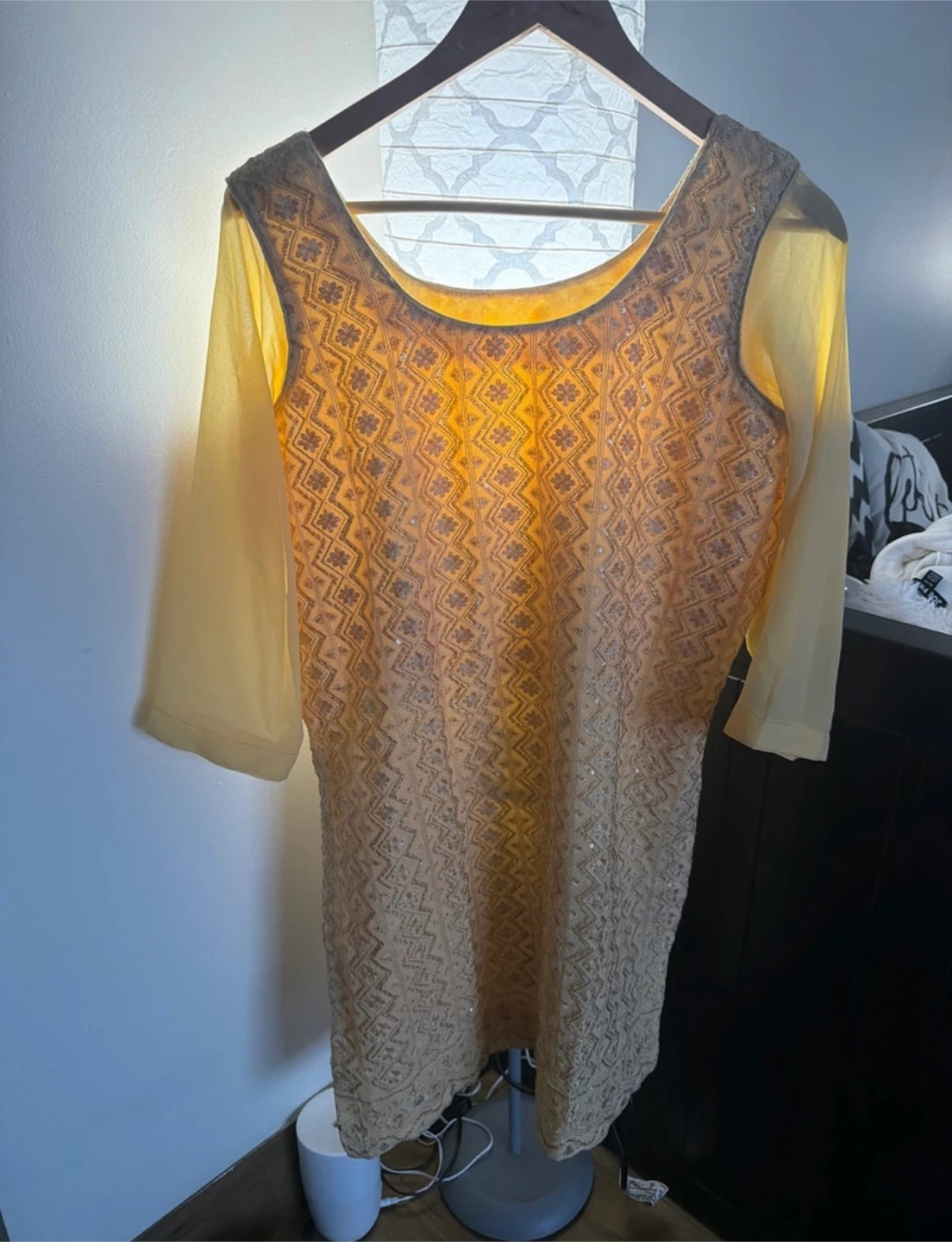Yellow Embroidered Dress - photo 2
